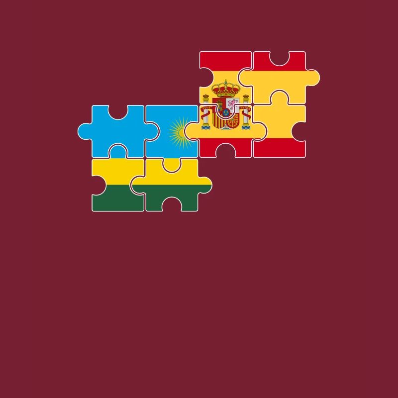 Ruanda Spanien Flagge Spanier Ruandese