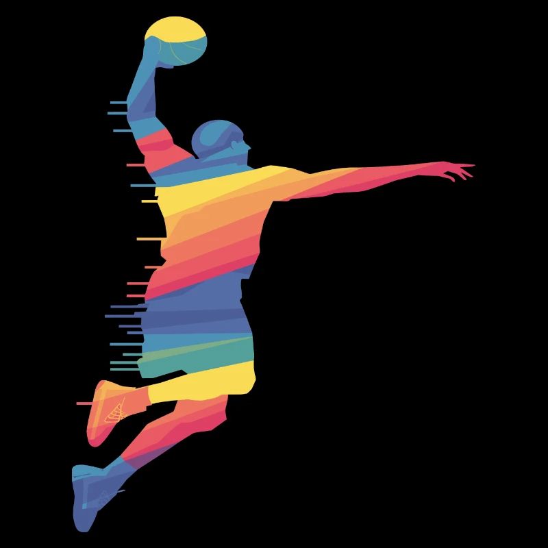Art abstrait coloré de la dunk de basket-ball