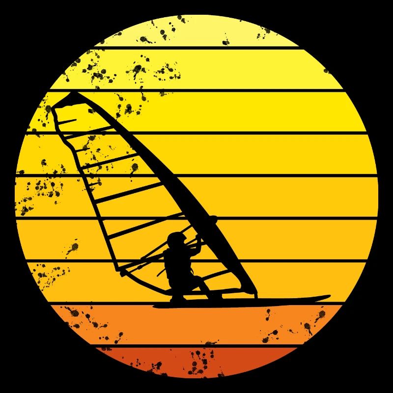Windsurfer retro sunset