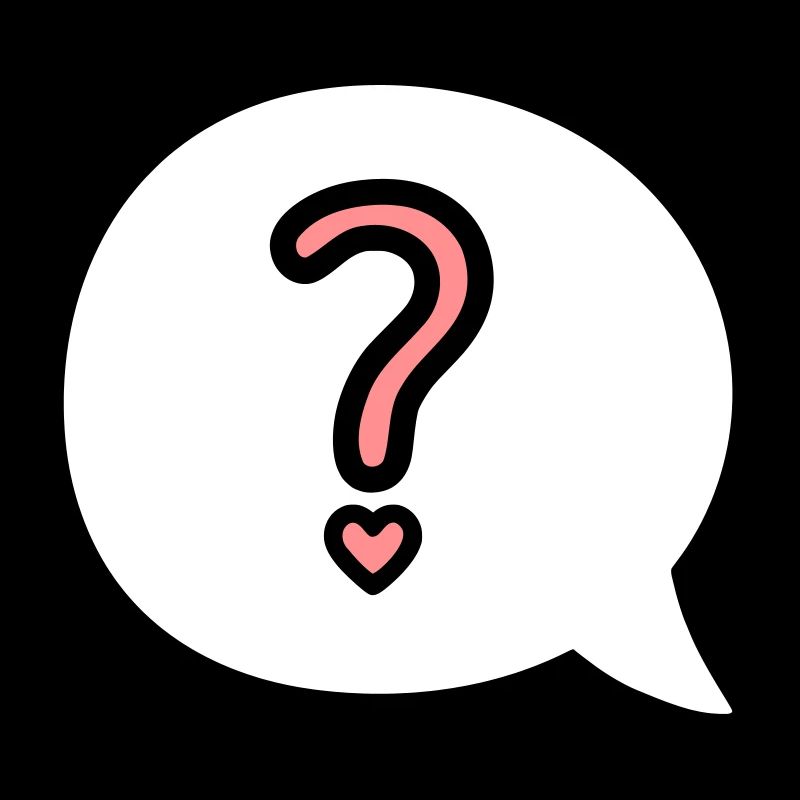 Speech ball with question mark and heart