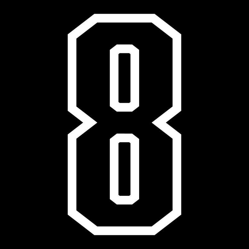 8 - Numéro 8 - Numéro de maillot bicolore changement de couleur