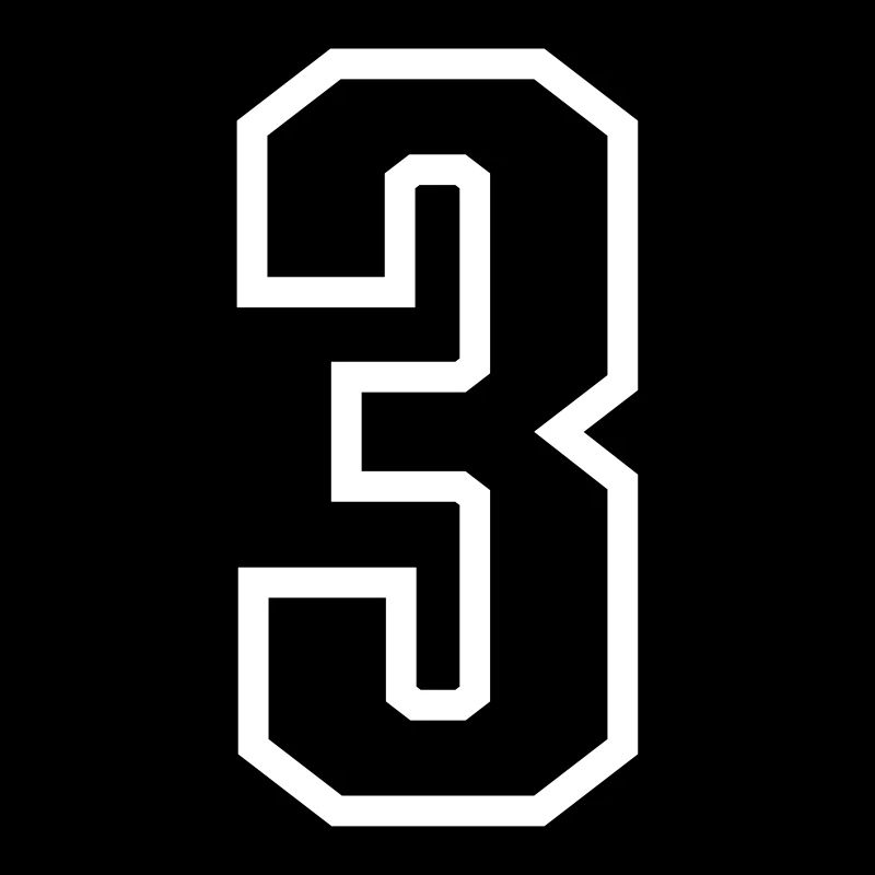 3 - Numéro 3 - Numéro de maillot bicolore changement de couleur