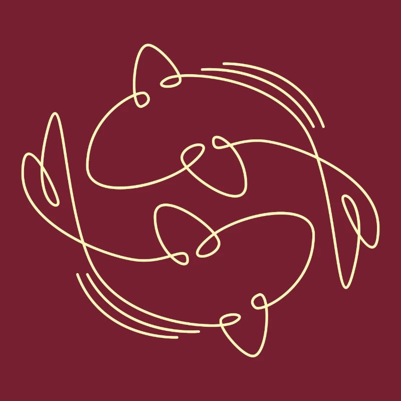 Minimalistic Koi carp fish illustration