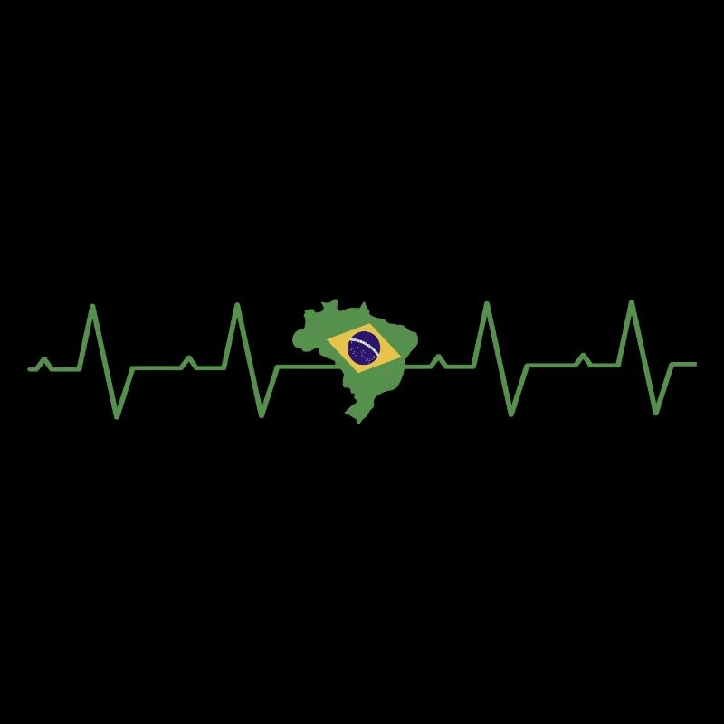 Brésil Heartbeat Drapeau brésilien