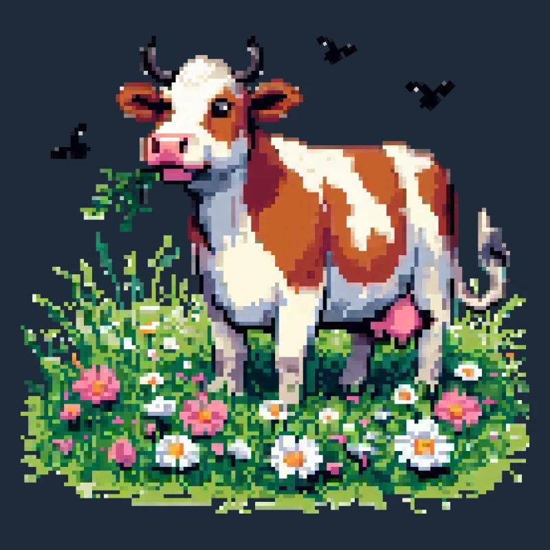 PixelArt Vache heureuse