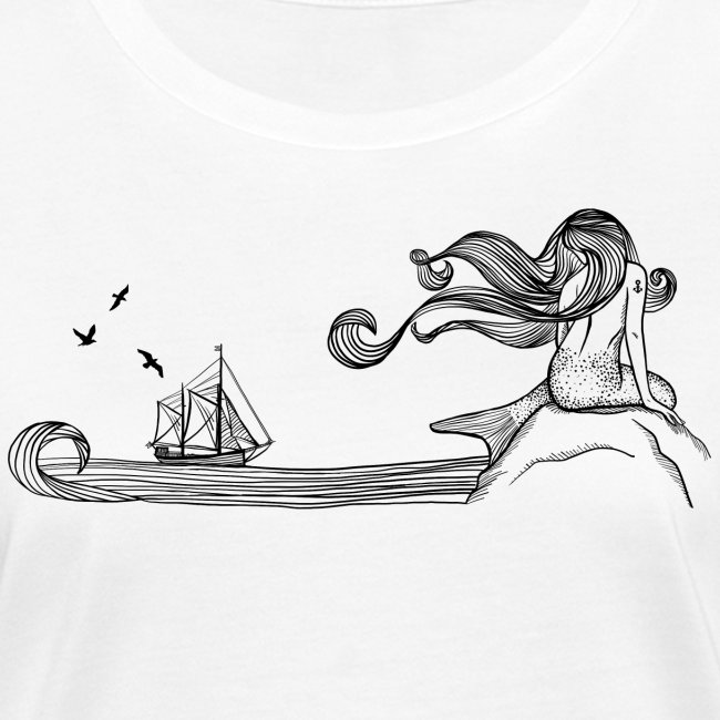 Meerjungfrau und Schiff
