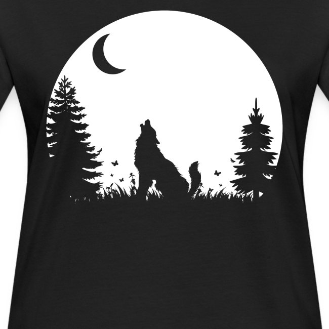 Wolf Wald Wildnis Natur Mond Geschenk