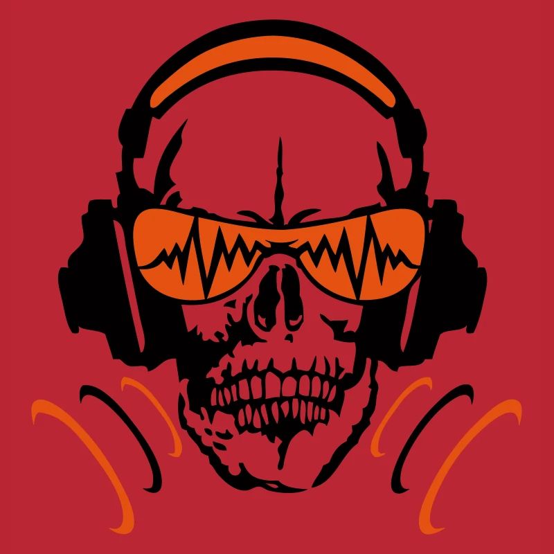 Kopfhörer Equalizer DJ Schädel Kopf Schädel 4