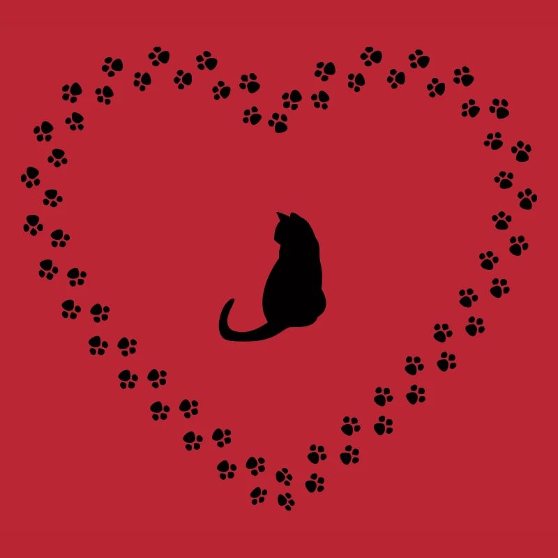 Cat with paws heart