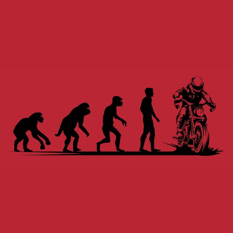 Motorcycle Evolution Funny Biker Cafe Racer Icon
