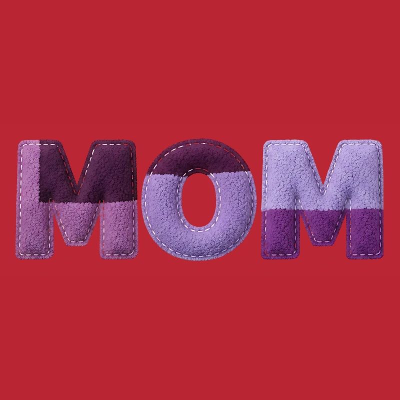 Mom Patchwork FontTypography Purple Statement