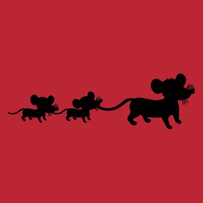 Maus Familie Mama Papa 2 Kinder Mutter Silhouette