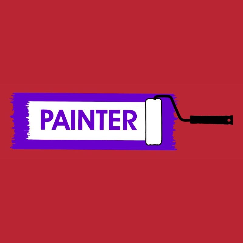 Paint roller with purple paint