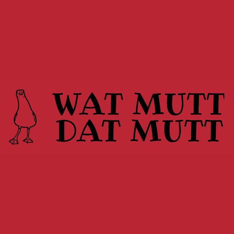 Plattdeutscher Spruch mit Möwe Wat mutt, dat mutt