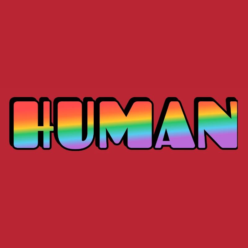Rainbow Human Typography