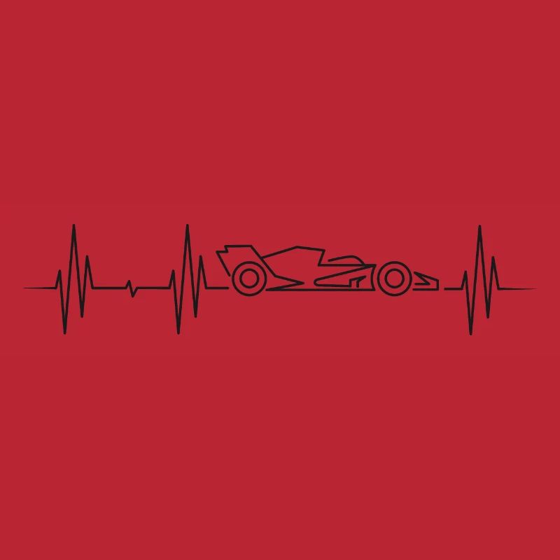 Formule Racing Heartbeat Lines Voitures de course Pulse