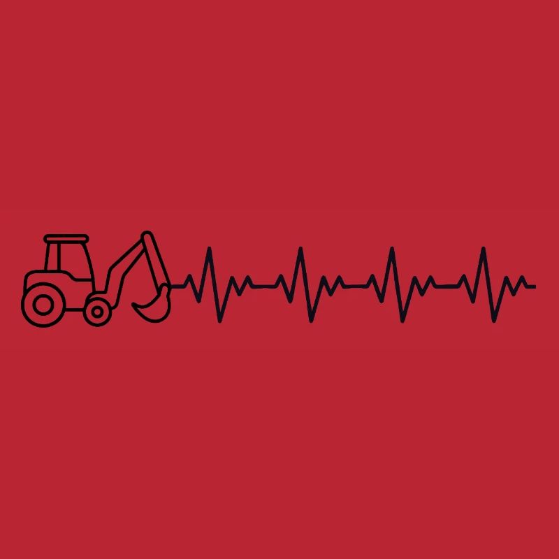 Bagger Baggern Baggerfahrer EKG Herzschlag