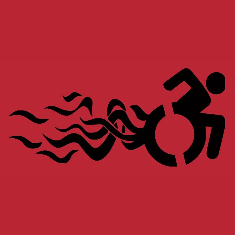 Flammendes Rollstuhlsymbol *