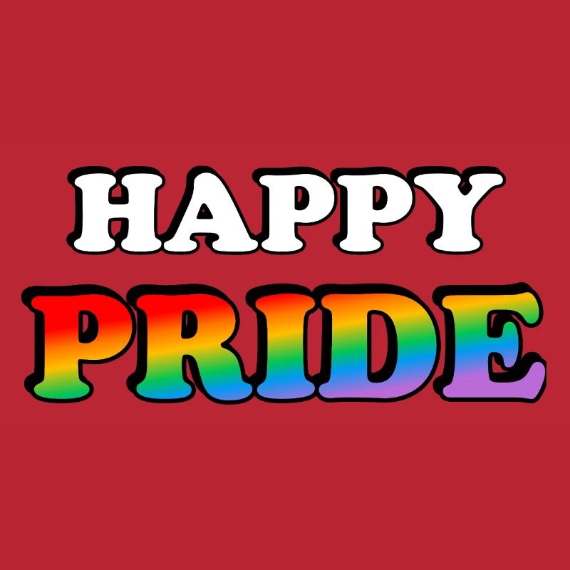 Pride Rainbow Text Design