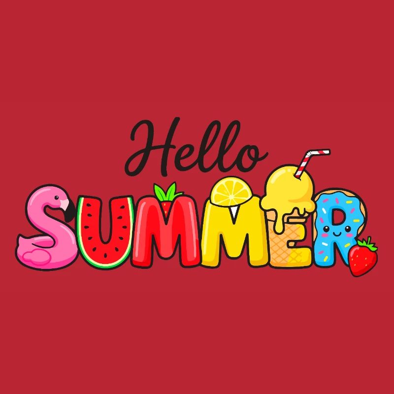 Hello Summer Obstbuchstaben