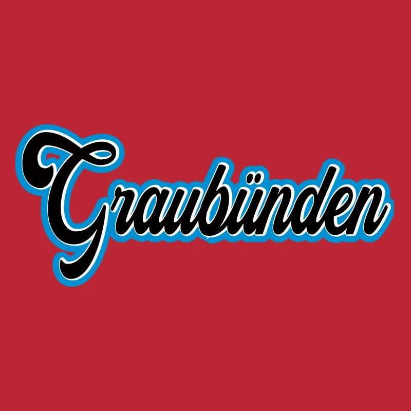 Graubünden Script with Blue Outline