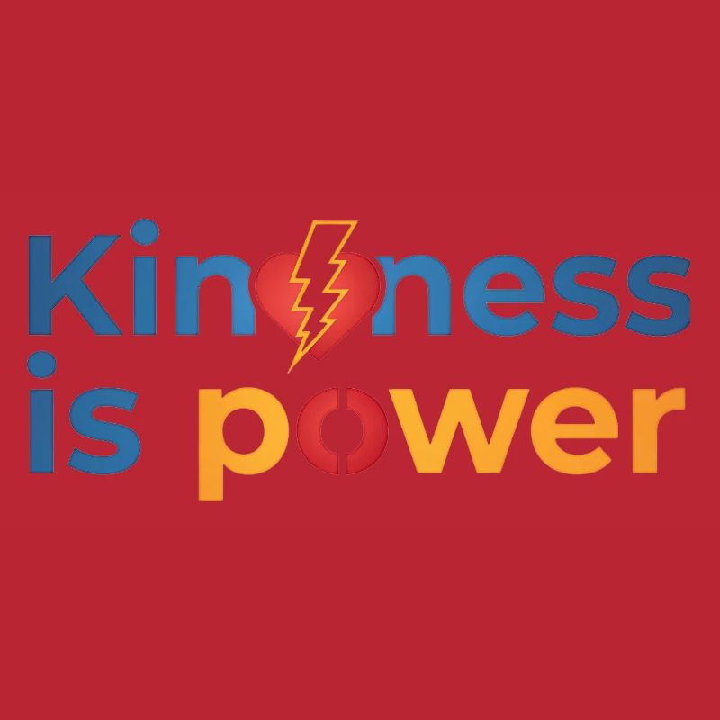 Kindness is power Buntes Herz Blitz Design
