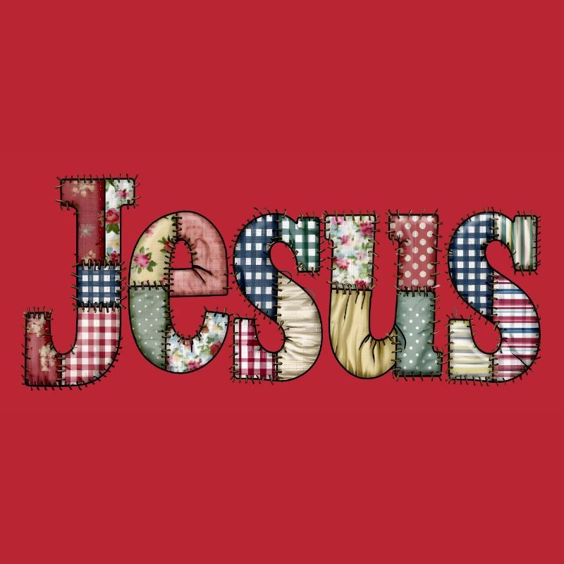 Lettrage Jésus en patchwork