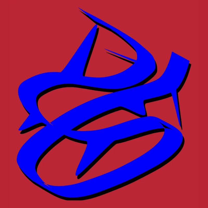 Dynamisches blaues Graffiti-Design