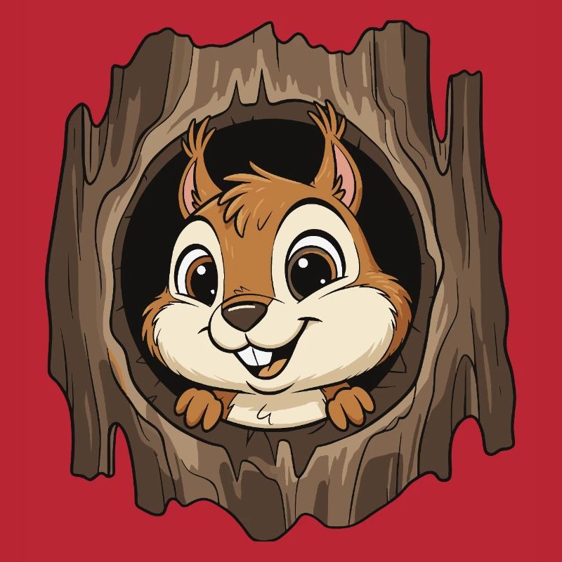 Waldchipmunk im Baumloch