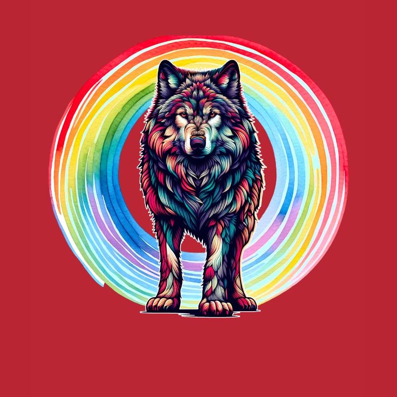 Wolf Wolves Rainbow