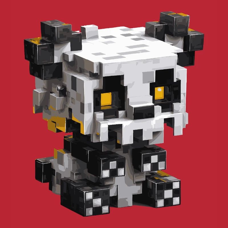 Panda pixel mignon dans un style de jeu rétro