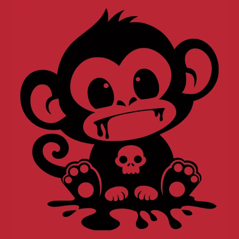 Singe Effrayant avec un Crâne