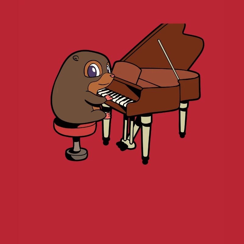 Comic Mole joue du piano