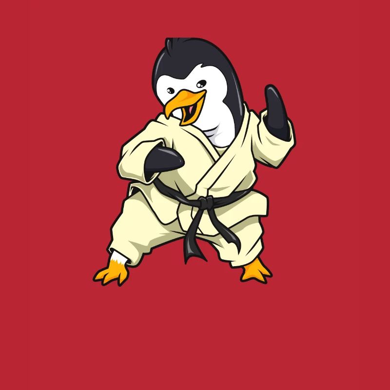 Comic Penguin does karate