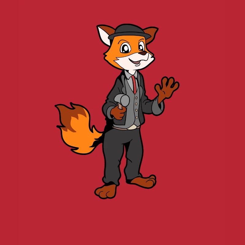Comic Fuchs as carpenter