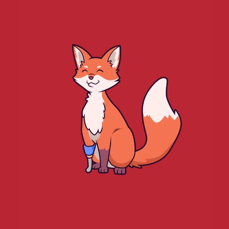 Fox with prosthetic leg