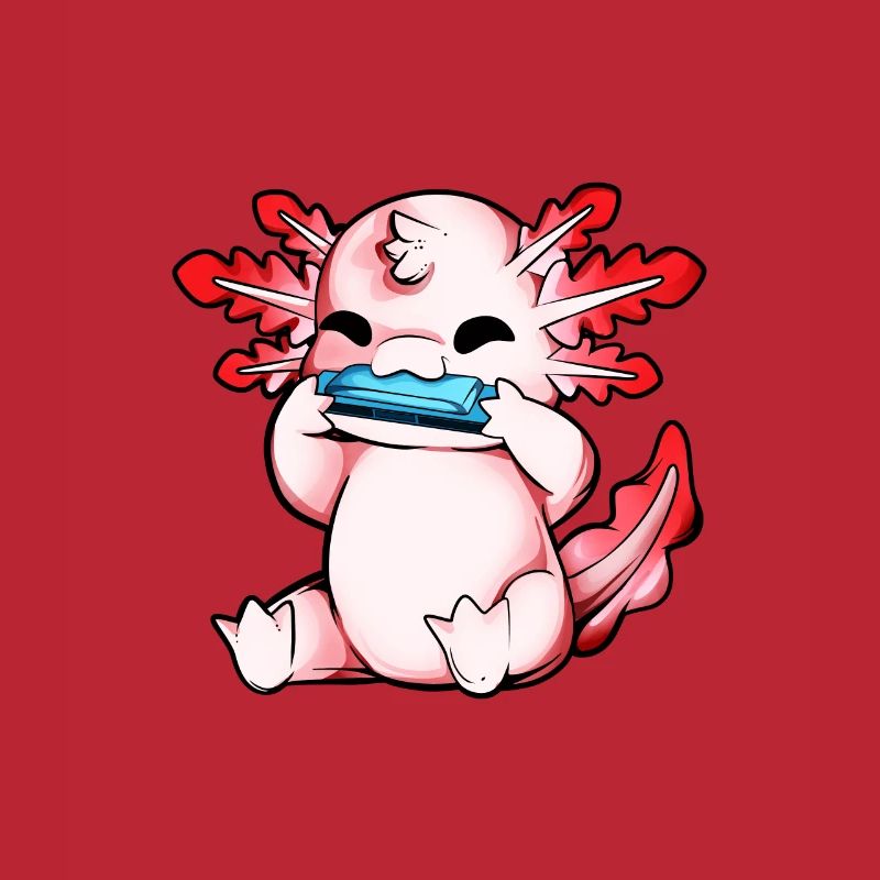 Axolotl plays harmonica