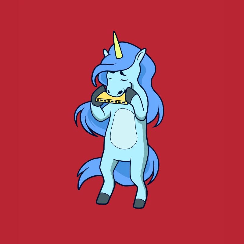 Unicorn plays harmonica