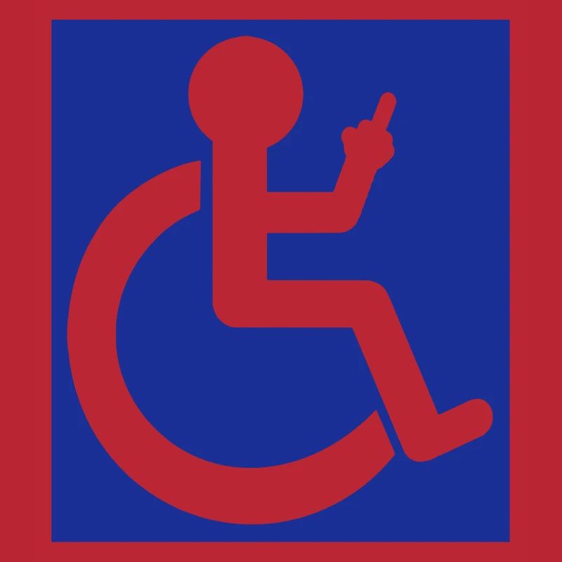 Rollstuhl-Symbol mit Mittelfinger #