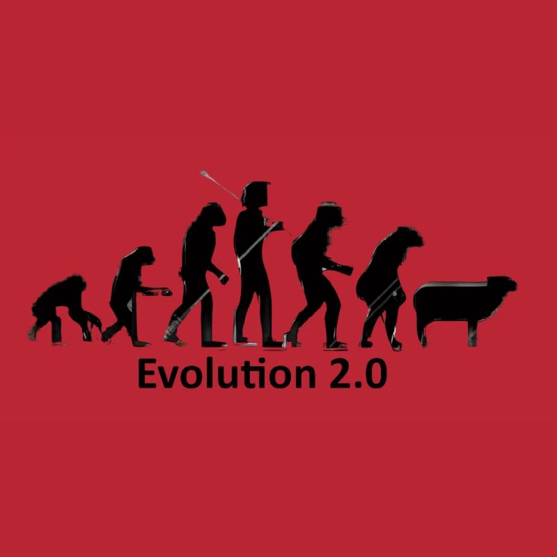 Evolution des Menschen in Silhouette