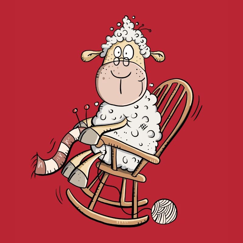Strickendes Schaf I Oma Großmutter Fun Shirt