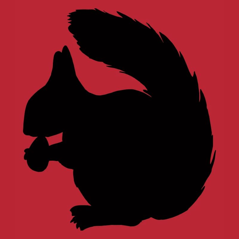 Squirrel with nut shadow figure