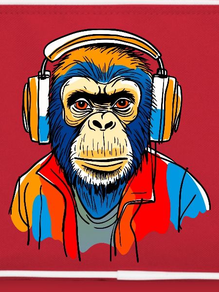 Monkey with headphones