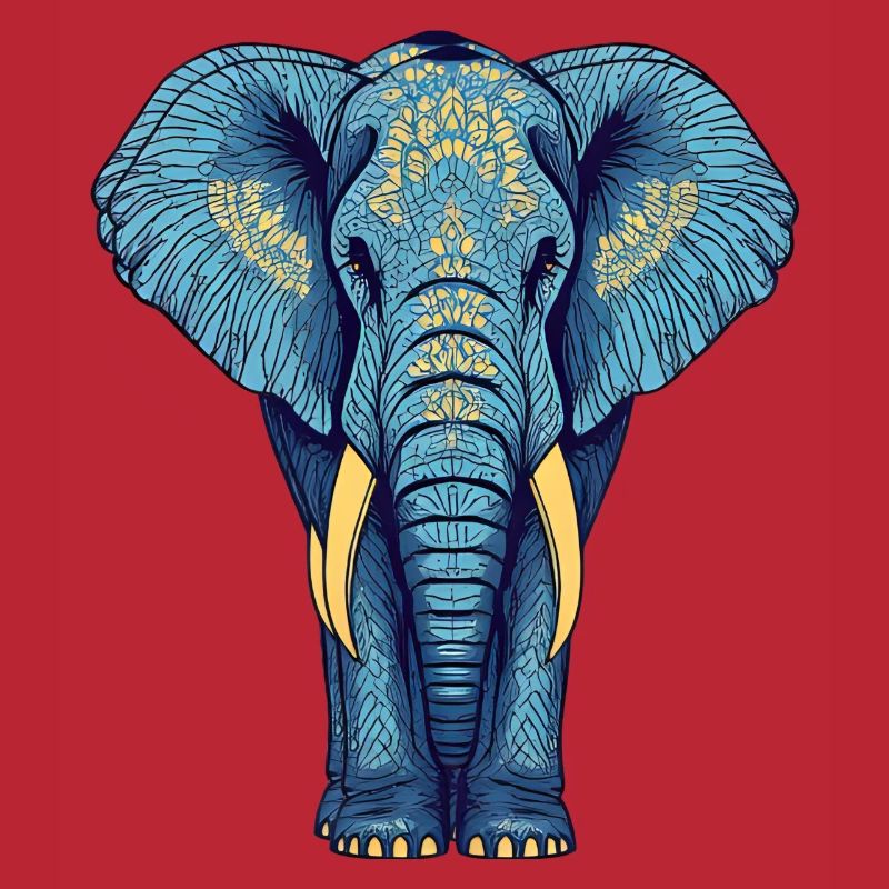 Elegant elephant head with ornamental pattern