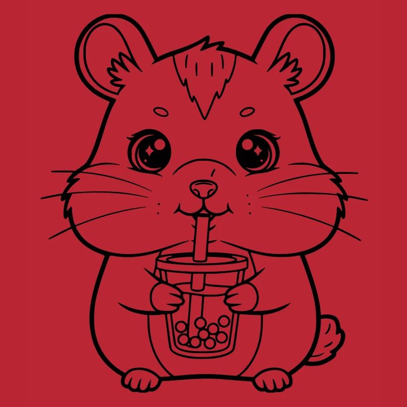 Hamster avec tasse