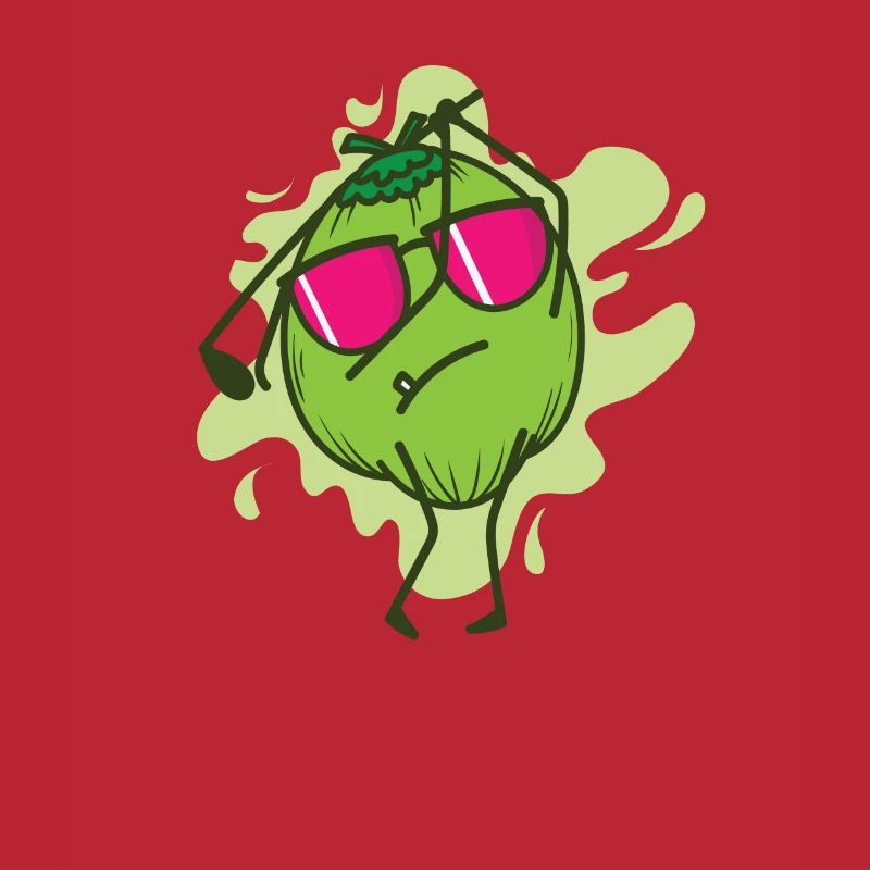 Coconut while golfing fruit palm tree