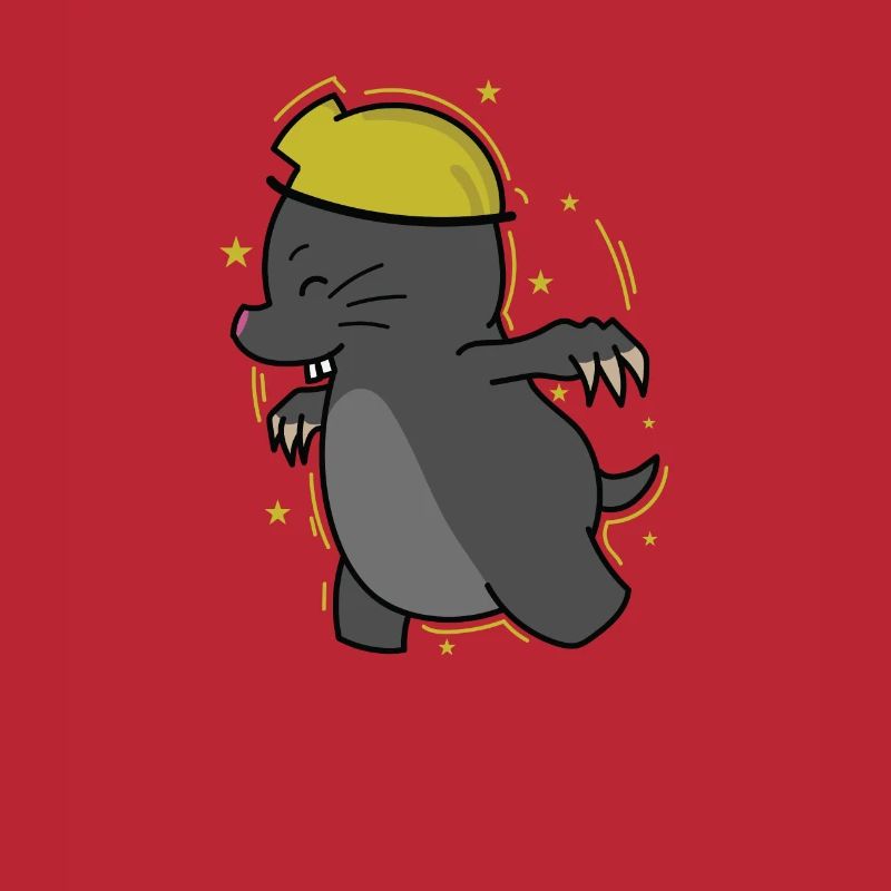 Construction Worker Mole Animal Earthen Mound