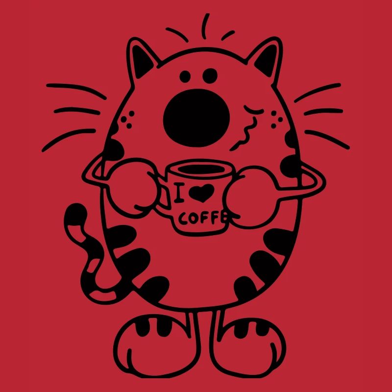 Chat avec café