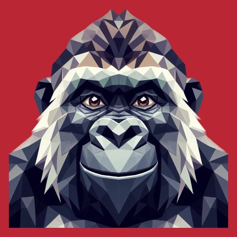 Ein Affe im Polygon-Stil