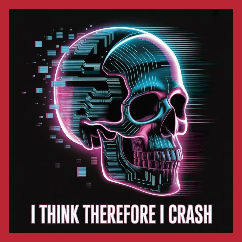 Cyberpunk Skull with Digital Glitch